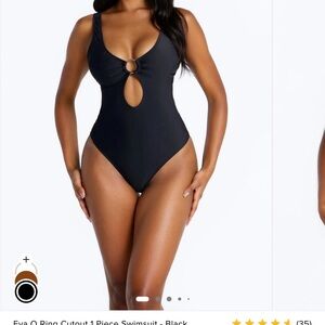 Fashion Nova Black O-Ring Cutout One Piece Swimsuit